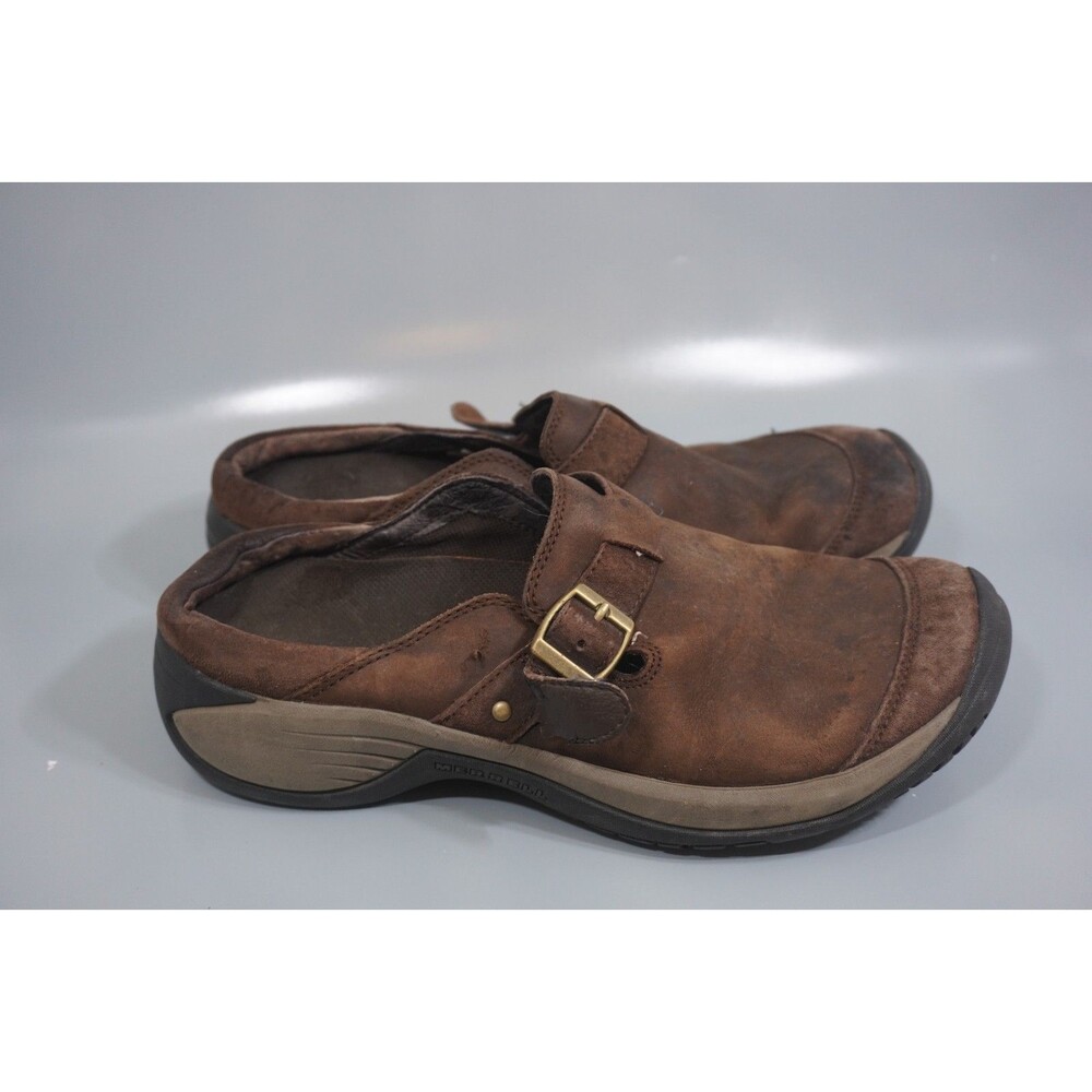 Merrell Encore Kassie Buckle Leather Mule Clog Womens Size 10 J68526 Brown